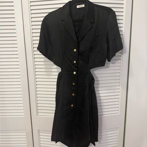 Sandro cutout Black Button-Up mini dress